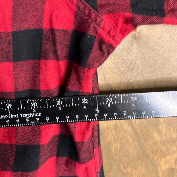 Eddie Bauer Mens Shirt Red Black Plaid Button Down Long Sleeve 100% Cotton XL - Picture 8 of 12